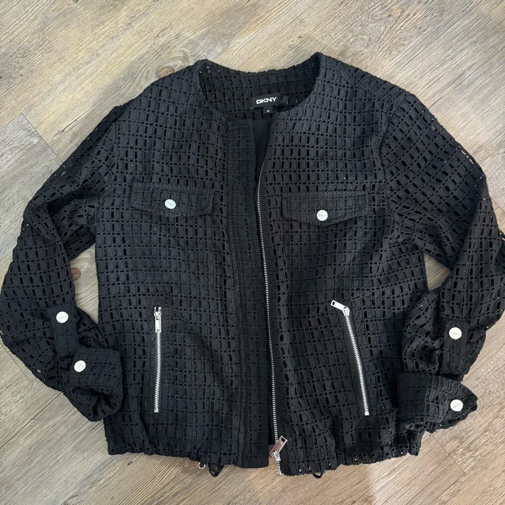 DKNY Women's Black Textured Blazer